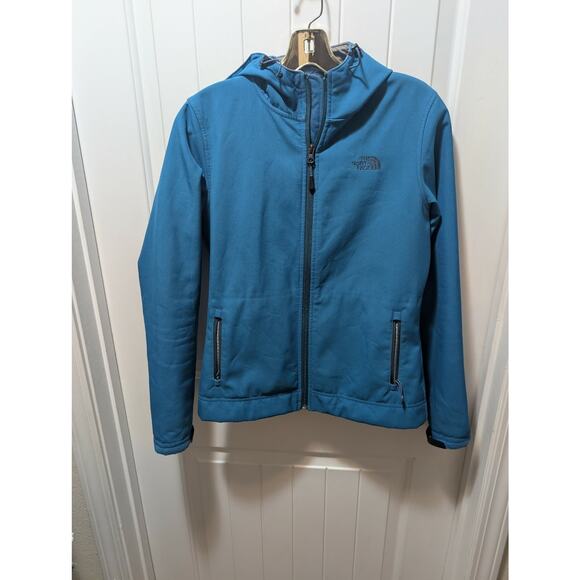 The North Face Womens S Neon Blue Softshell Jacket Full Zip Mock Neck Casual - Picture 1 of 8